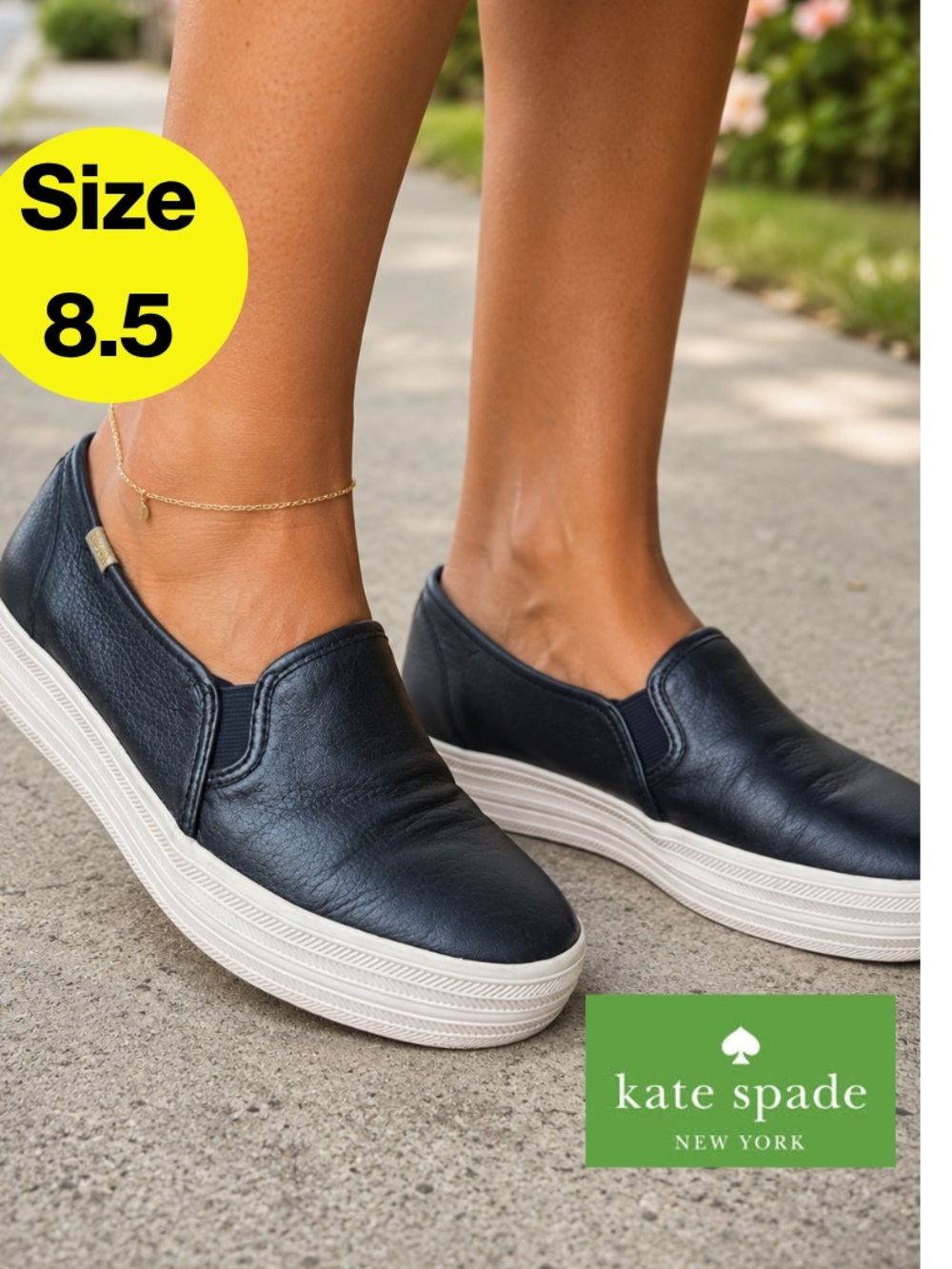 KATE SPADE x KEDS ♠️ “New York Triple Decker” Sneakers in Navy (Women’s 8.5)